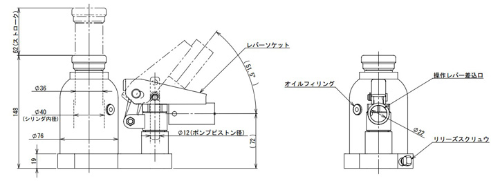 ED-60T低型液壓千斤頂結構尺寸圖1