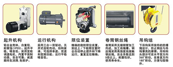 低建筑鋼絲繩電動(dòng)葫蘆組成部件圖片