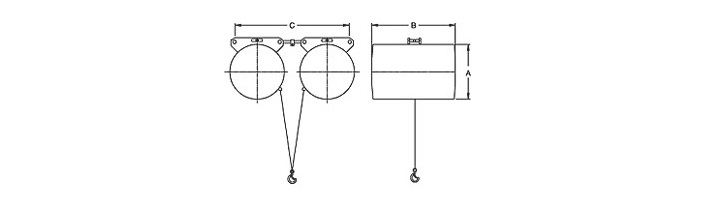 DONGSUNG并聯(lián)式氣動(dòng)平衡器結構尺寸圖