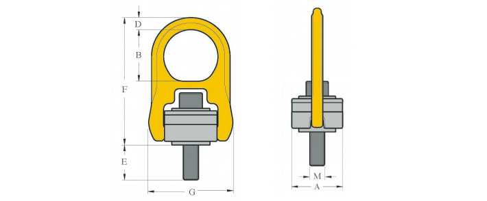 YOKE 8-204旋轉吊環(huán)螺絲結構尺寸圖片