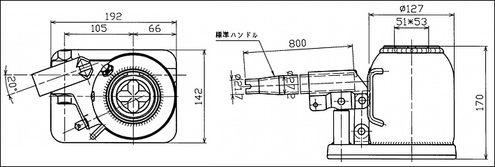 HFD-15型MASADA二段式液壓千斤頂尺寸圖