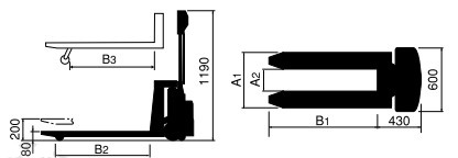 NER100電動(dòng)搬運車(chē)尺寸圖