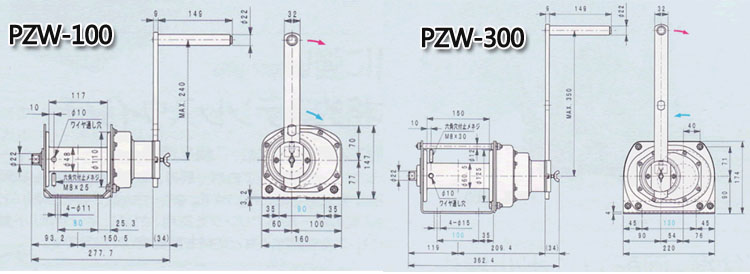 FUJI PZW型鍍鋅手搖絞盤(pán)技術(shù)參數